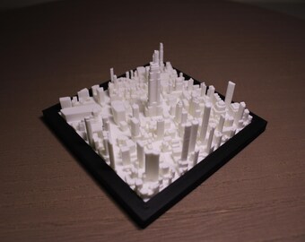 New York City Miniature Model, 1:10,000 scale map of 1/2 mile area, architectural skyline