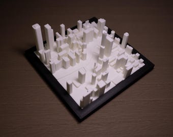 Chicago Miniature Model, 1:10,000 scale map of 1/2 mile area, architectural skyline