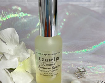 Camelia – Natural Perfume Spray – ,,,Bergamot / Tender Rose,,,1.70 fl. oz. Perfume Spray,Fragrance Mist, Body Mist, Body Spray