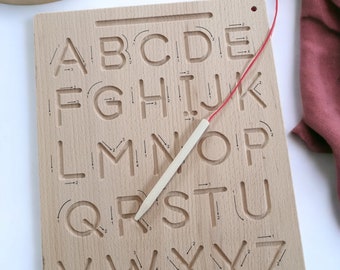 Montessori wooden learning board alphabet