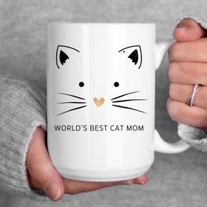 Cute Cat Mom Ceramic Mug, Cat Lovers Gift, Coffee Mug, Pet Owner Gift, Mother&#39;s Day Gift, Animal Lover