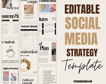 Social Media Strategy Template: Canva Marketing Planner (PDF Download)