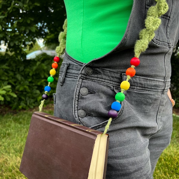 Crochet Pride Book Strap - Book Holder, Book Carrier, Book Bag