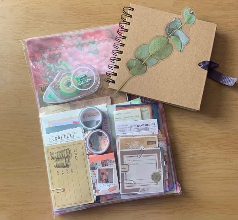 A Mixed Variety of Junk Journal / Scrapbooking and Crafts Ephemera  Including Craft Book and Glue Tape. 