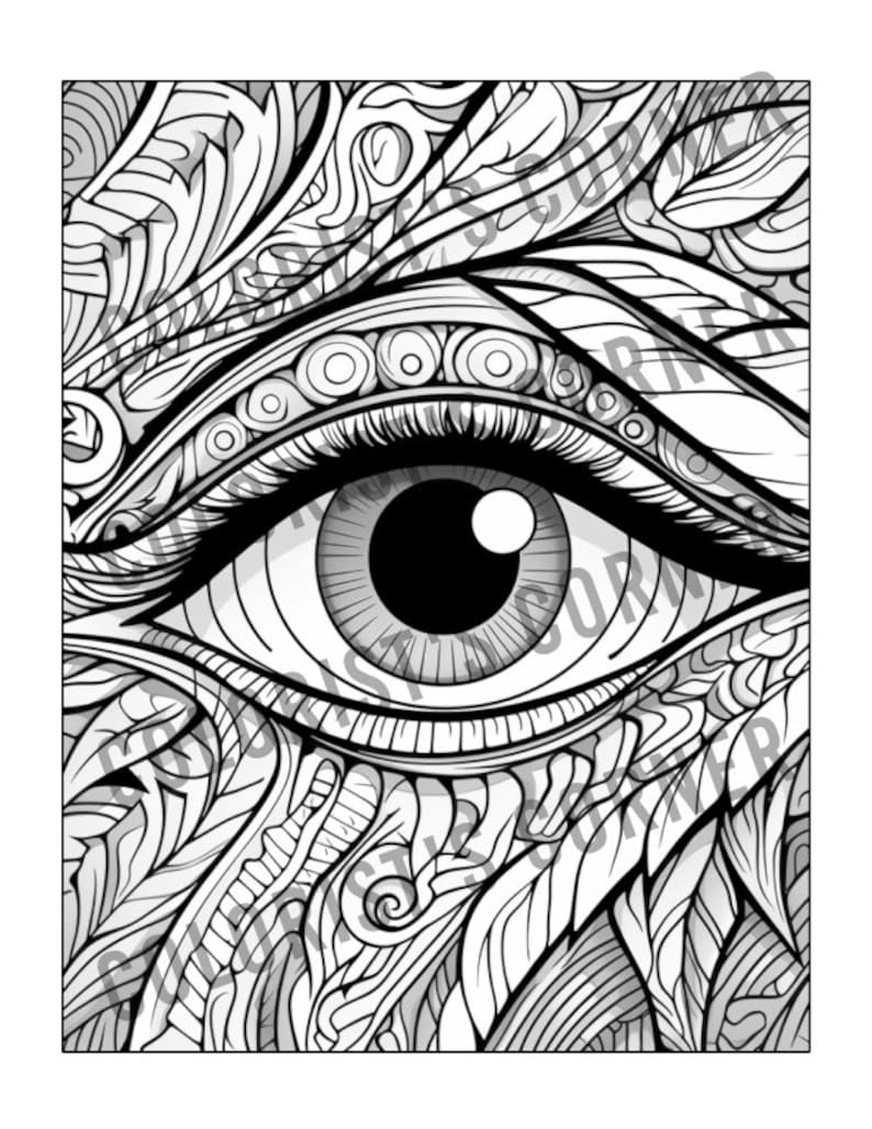 Vision Colouring Colorist's Corner 25 Pages Mystic Visions Beautiful Eyes Adult Coloring ...