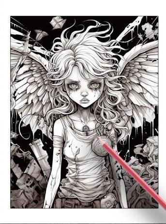 25 Pages Zombie Fairies Coloring Book Adult Coloring Pages - Etsy