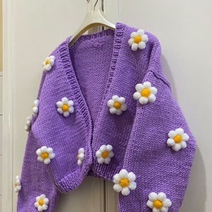 Daisy Cardigan, Chunky Cardigan, Crochet Daisy Cardigan