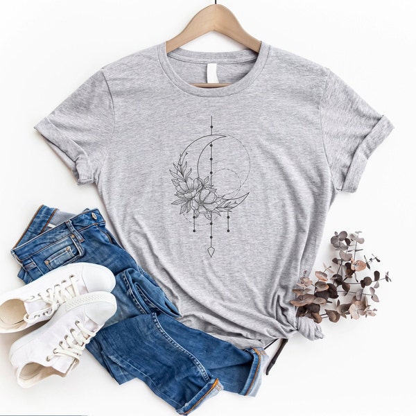 Dreamcatcher Shirt | Moon dreamcatcher, Gift for Women, Boho fashion, Comfort Colors,  Magical design, Floral shirt, dreamcatcher Tees