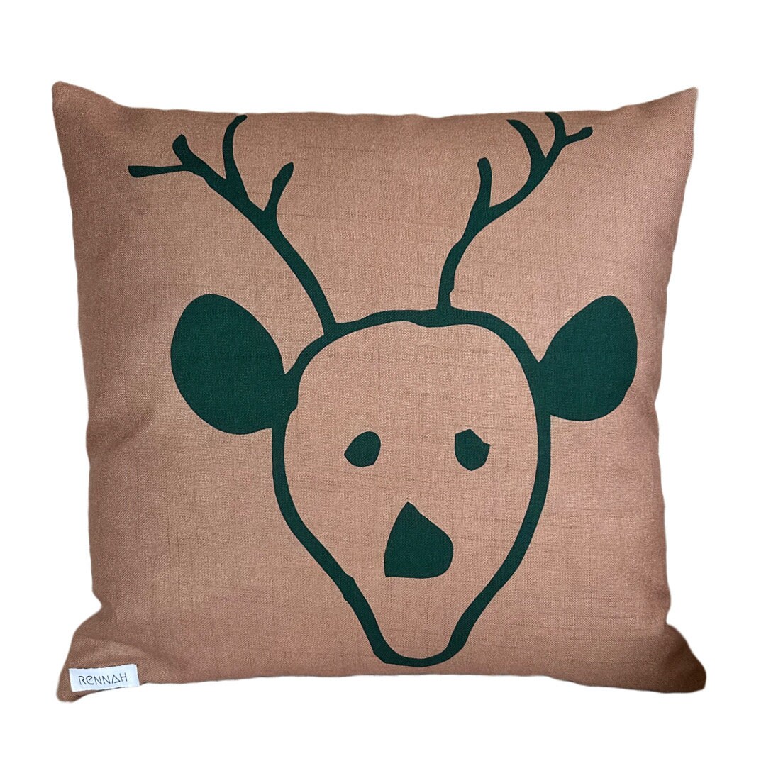 Reindeer Pillow Cover Christmas Pillow Accent Pillow Etsy