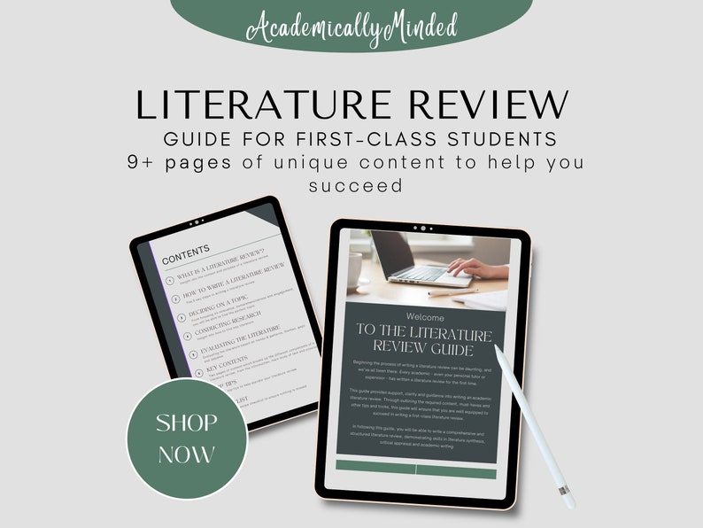 K&ouml;nnte beinhalten: Ein digitaler Leitfaden f&uuml;r Erstsemester zum Verfassen einer Literatur&uuml;bersicht. Der Leitfaden enth&auml;lt ein Inhaltsverzeichnis mit Themen wie "Was ist eine Literatur&uuml;bersicht?" und "Recherche durchf&uuml;hren". Der Leitfaden ist zum Kauf erh&auml;ltlich.