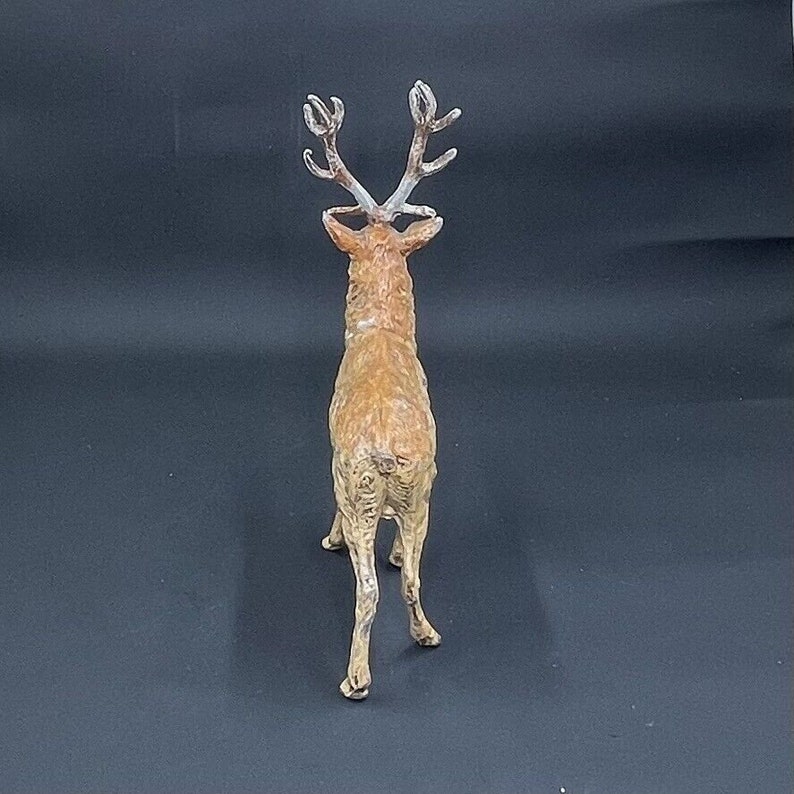 Rare HTF Antique 1920 Metal Deer Figurine With Rubber Coated Moveable