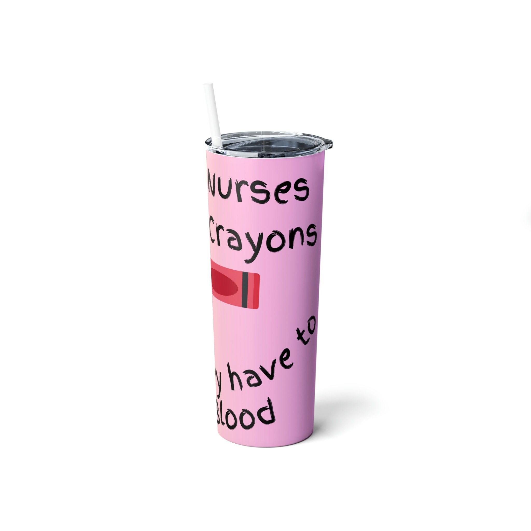 Nurse Red Crayon Pun Skinny Steel Tumbler With Straw, 20oz Etsy