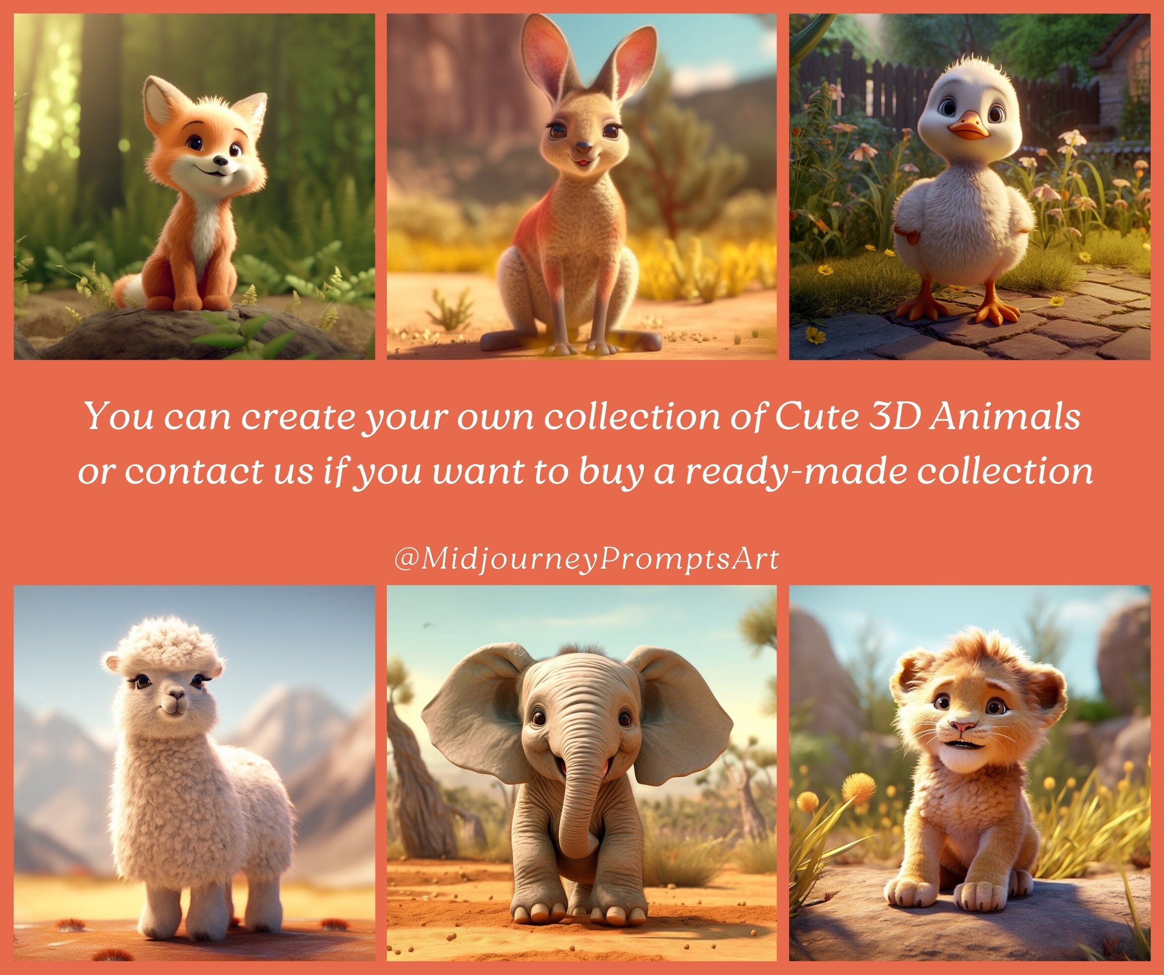 AI Cute 3D Animals Generator I 3D Character GPT4 Midjourney Prompts I