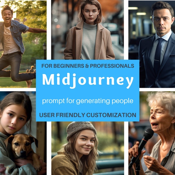 Midjourney V5 AI Prompt: Photorealistic People Stock Photos | Realistic AI Portrait Prompts | Generating Professional Photos of People