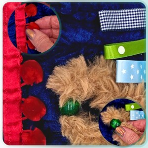 Personalised Green Fidget Blanket, Sensory Activity Pad for Autism ...