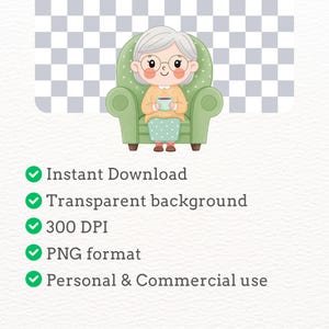 Cute Grandma Clipart PNG, Whimsical Grandmother & Kids, Family Moments, Cute Grandmother and Grandkids PNGs, Family Love, Commercial Use, cute grandma clipart, elderly woman png, grandma png, grandma clipart, senior lady art, watercolor granny, grandma stickers, old lady clipart, senior woman png, grandma sublimation, whimsical grandma, grandmother clipart, grandma art, Mother's Day, Grandparents' Day clipart