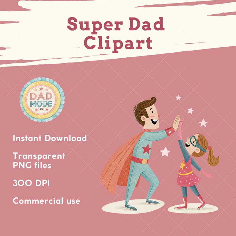 Super Dad Clipart, Cute Hero Dad and Kids Illustrations for Stickers, Cards, Crafts, Journaling, Birthday Gifts, Father's Day Clipart, Cute Dad PNG, super dad clipart, hero dad art, cute dad png, comic dad clipart, dad superhero png, dad hero clipart, dad cape png, father's day hero, dad sticker art, dad card design, dad and kids png, fun dad graphics, father's day craft, Transparent PNG Clipart, Commercial Use Clipart, Father's Day Graphics, Greeting Card Elements