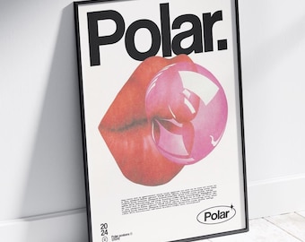 Póster/impresión de labios frescos para pared de habitación, diseño de póster de moda de arte estético, para dormitorio o cocina, archivo digital de pósteres de marca