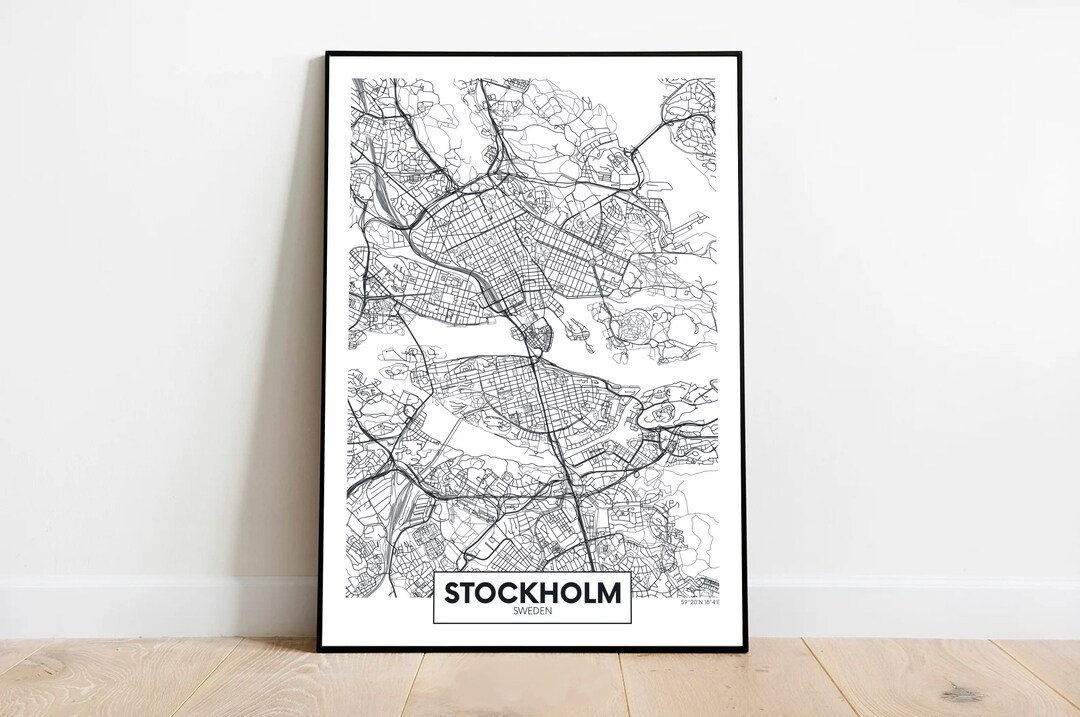 Stockholm Map Poster for Bedroom Map Poster Wall Art Gift for Bedroom ...
