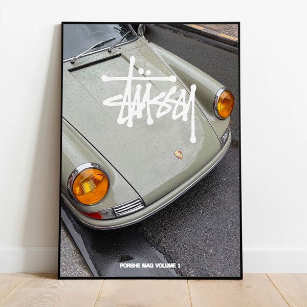 Affiches Stussy Porsche pour chambre à coucher - affiche imprimée de la marque, affiche de voiture, art mural, impression cool, affiche cool, cadeau pour femme, cadeau pour homme