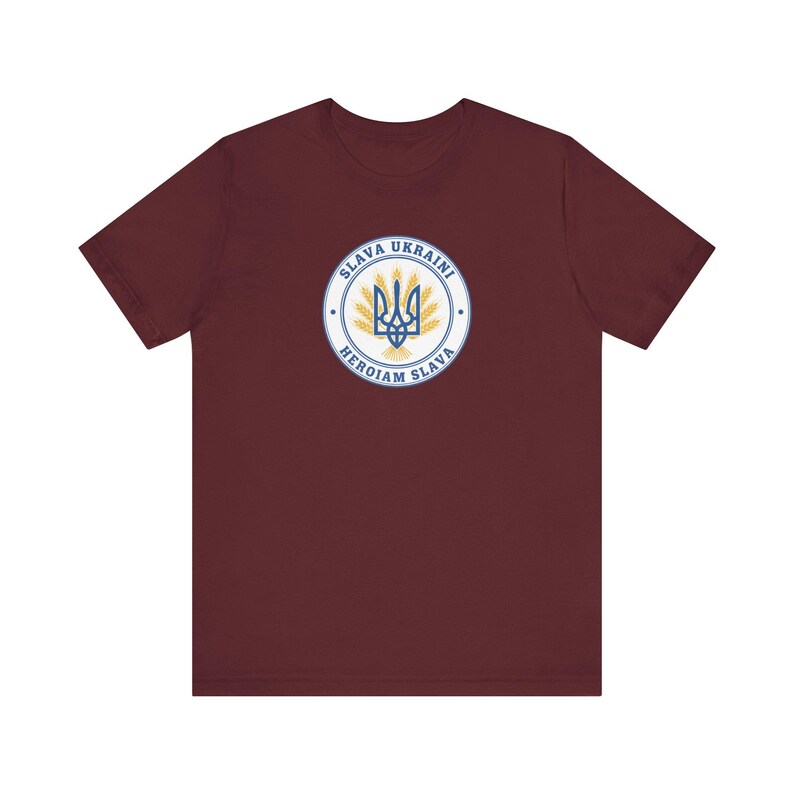 Slava Ukraini Tee | Ukrainian Trident Wheat Shirt | Heroiam Slava Tryzub Seal | Stand With Ukraine Gift image 10