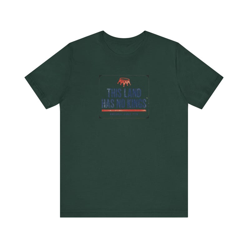 No Kings T-Shirt | This Land Has No Kings Vintage Protest Tee | Anti Authoritarian Pro Democracy Shirt, America Since 1776 image 7