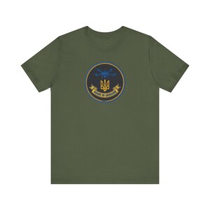 ウクライナ製ドローン士気向上パッチTシャツ｜FPVクワッドコプタートライデントTシャツ｜ウクライナ製ミリタリーギフト（男性向け） 画像 4