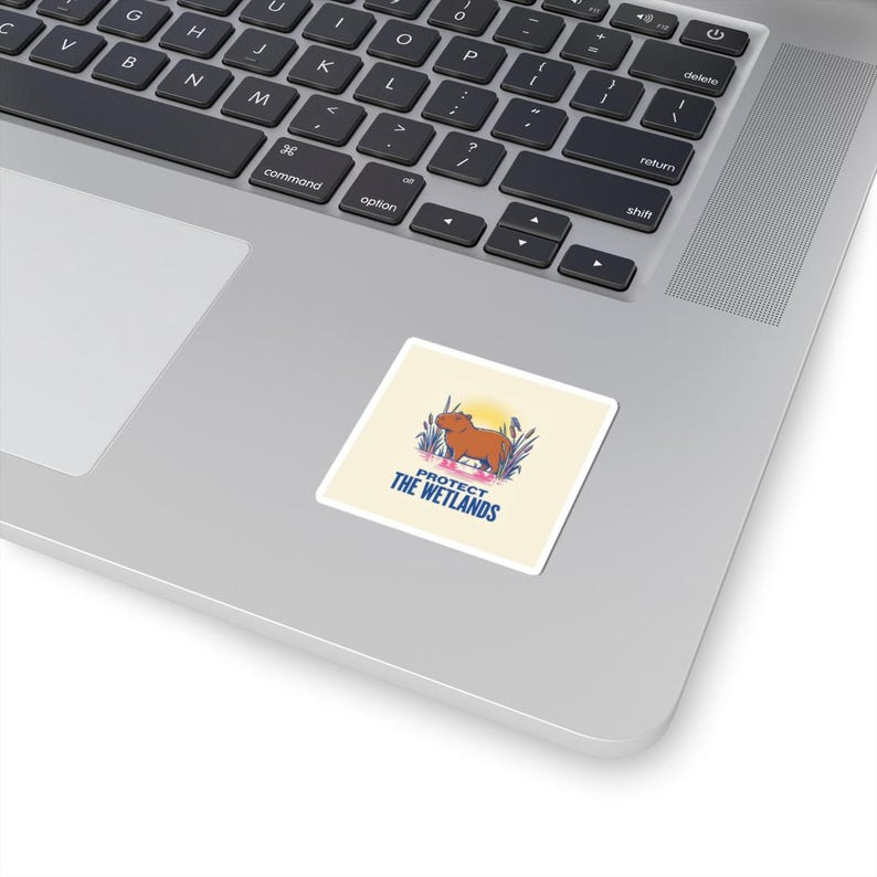 Capybara-Aufkleber | Riso-Naturschutzaufkleber zum Schutz der Feuchtgebiete | Wasserfester Laptop-Aufkleber für Klimaaktivisten Bild 11
