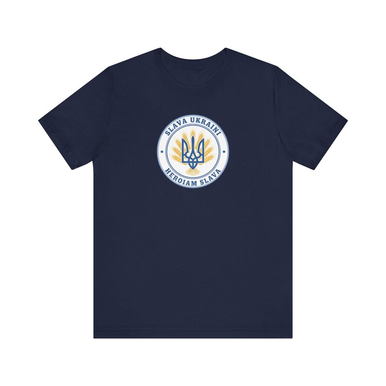 Slava Ukraini Tee | Ukrainian Trident Wheat Shirt | Heroiam Slava Tryzub Seal | Stand With Ukraine Gift image 8