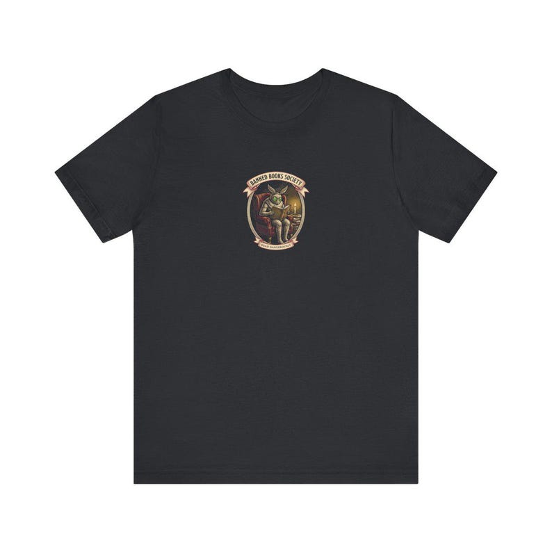 Banned Books Society Mothman Tee | Dark Academia Bookish Shirt | Anti Censorship Reading Gift | Cryptid Book Club Graphic Tee image 2