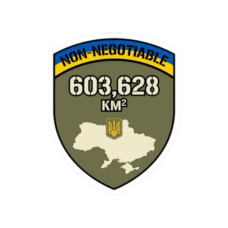 Non-Negotiable Ukraine Sticker, 603,628 KM Map Shield Decal, Stand With Ukraine Crimea is Ukraine Territorial Integrity Laptop Sticker image 10