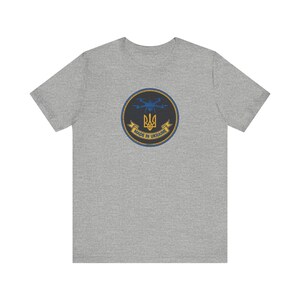 ウクライナ製ドローン士気向上パッチTシャツ｜FPVクワッドコプタートライデントTシャツ｜ウクライナ製ミリタリーギフト（男性向け） 画像 6
