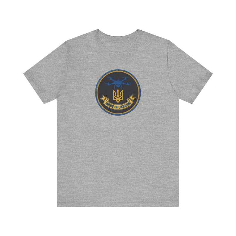 ウクライナ製ドローン士気向上パッチTシャツ｜FPVクワッドコプタートライデントTシャツ｜ウクライナ製ミリタリーギフト（男性向け） 画像 6