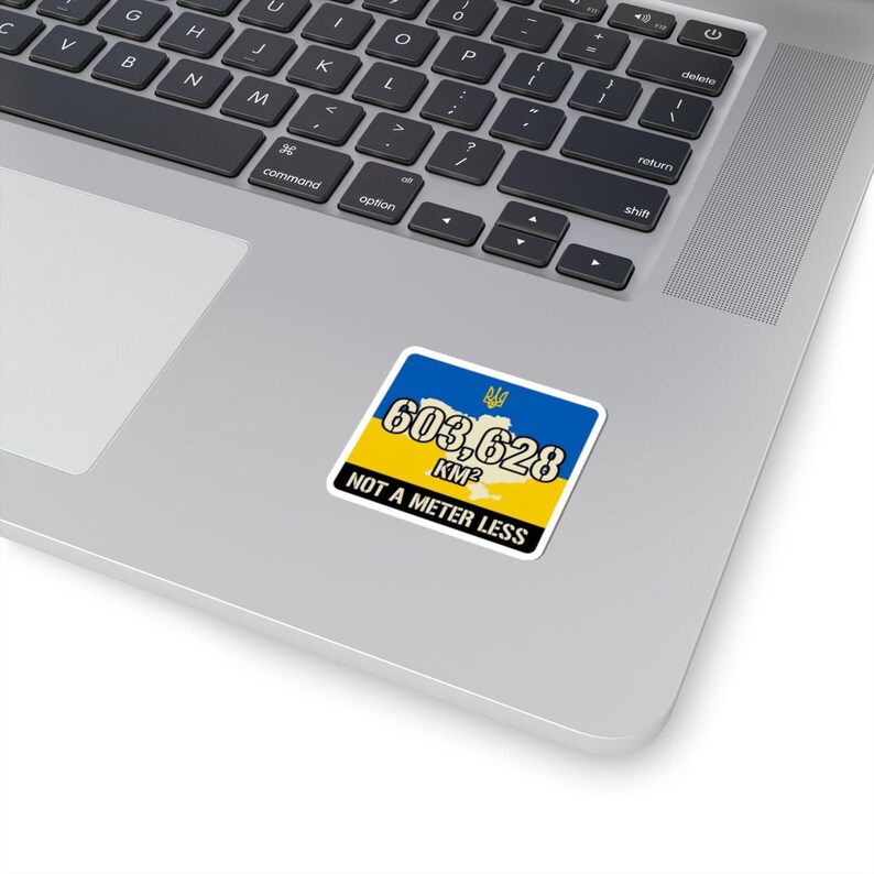 603,628 KM Ukraine Map Sticker, Not a Meter Less Decal, Stand With Ukraine Flag, Crimea is Ukraine Territorial Integrity Laptop Sticker image 11
