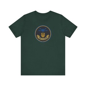 ウクライナ製ドローン士気向上パッチTシャツ｜FPVクワッドコプタートライデントTシャツ｜ウクライナ製ミリタリーギフト（男性向け） 画像 5