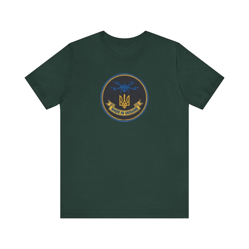 ウクライナ製ドローン士気向上パッチTシャツ｜FPVクワッドコプタートライデントTシャツ｜ウクライナ製ミリタリーギフト（男性向け） 画像 5