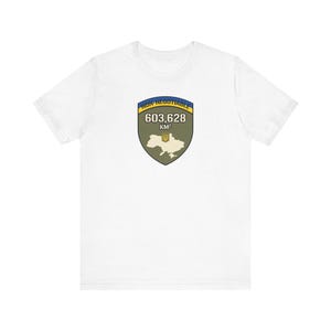 Non-Negotiable Ukraine T-Shirt, 603,628 KM Map Shield Tee, Stand With Ukraine Crimea is Ukraine Territorial Integrity Unisex Shirt image 1