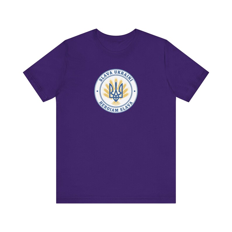 Slava Ukraini Tee | Ukrainian Trident Wheat Shirt | Heroiam Slava Tryzub Seal | Stand With Ukraine Gift image 9