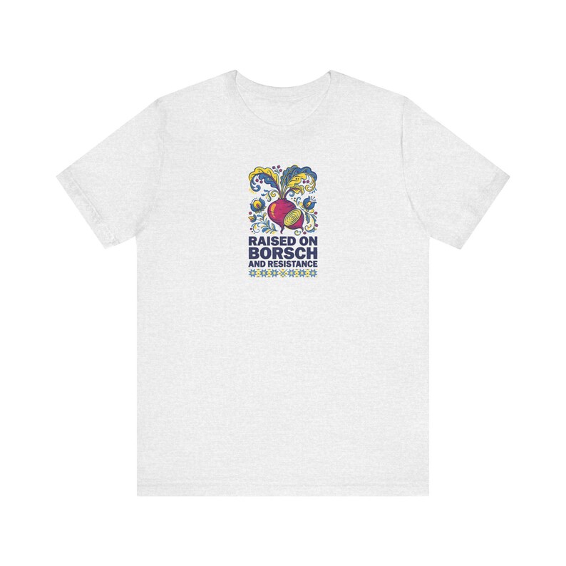 Raised on Borsch and Resistance Shirt, Ukrainian Heritage Tee, Folk Art Beet Graphic, Diaspora Pride Gift image 2