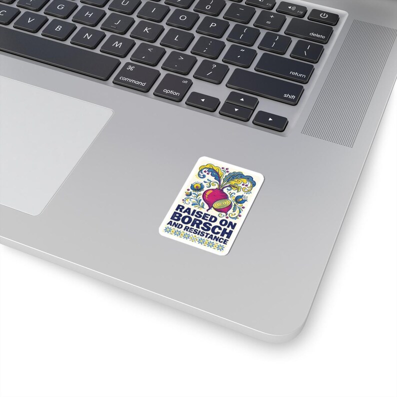 Raised on Borsch and Resistance Sticker, Ukrainian Beet Decal, Folk Art Laptop Sticker, Diaspora Gift image 9