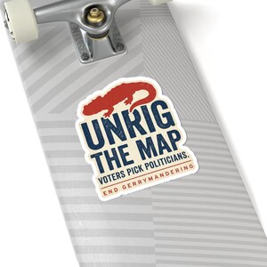 Unrig The Map Sticker | End Gerrymandering Decal | Fair Maps Voting Rights Vinyl Sticker image 8