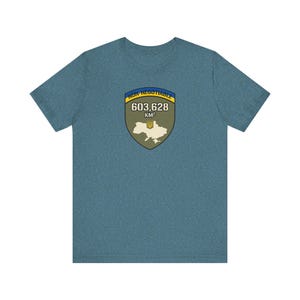 Non-Negotiable Ukraine T-Shirt, 603,628 KM Map Shield Tee, Stand With Ukraine Crimea is Ukraine Territorial Integrity Unisex Shirt image 5