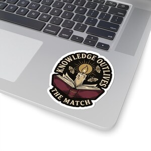 Knowledge Outlives The Match Sticker | Anti Book Burning Decal | Dark Academia Candle Book Art | Librarian Free Speech Gift image 5