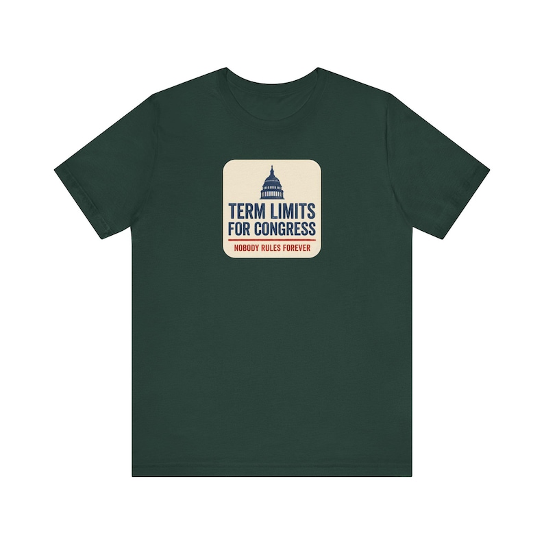 Term Limits for Congress Tee | Navy Capitol Dome Anti Incumbent Shirt | Bipartisan Government Reform Gift image 4
