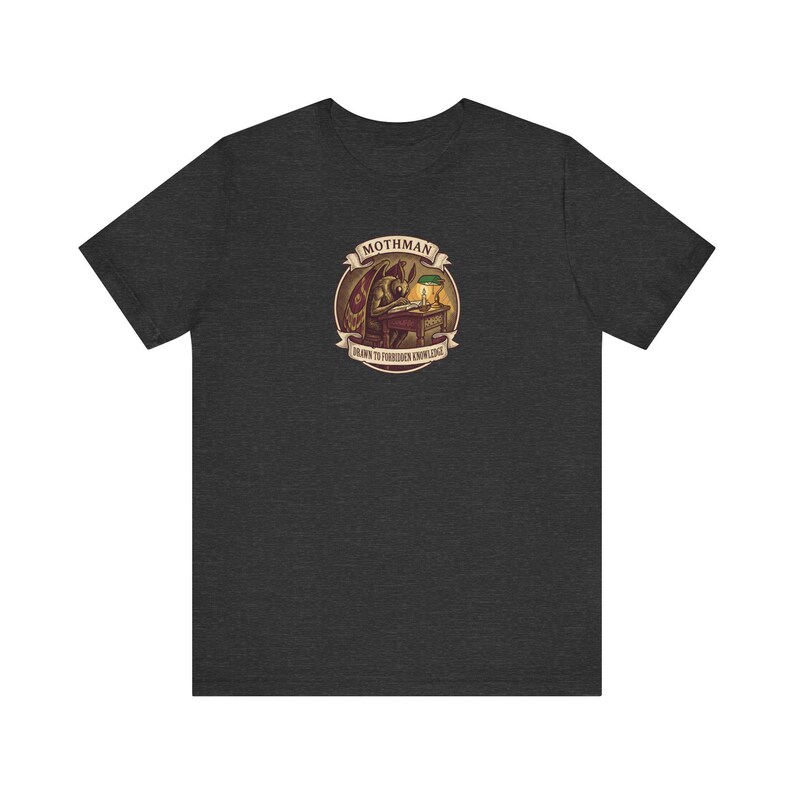 Mothman Dark Academia T-Shirt | Forbidden Knowledge Cryptid Tee | Banned Books Reader Gift for Book Lovers image 6