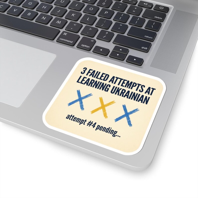 Sticker voor het leren van Oekraïens, grappige sticker voor iemand die Oekraïens leert, cadeau voor de diaspora na 3 mislukte pogingen, laptopsticker met Oekraïens erfgoed afbeelding 5