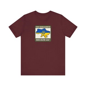 Elke vierkante kilometer Oekraïne T-shirt, 603.628 km vlag kaart T-shirt, Steun Oekraïne Krim is Oekraïense territoriale integriteit unisex shirt afbeelding 11