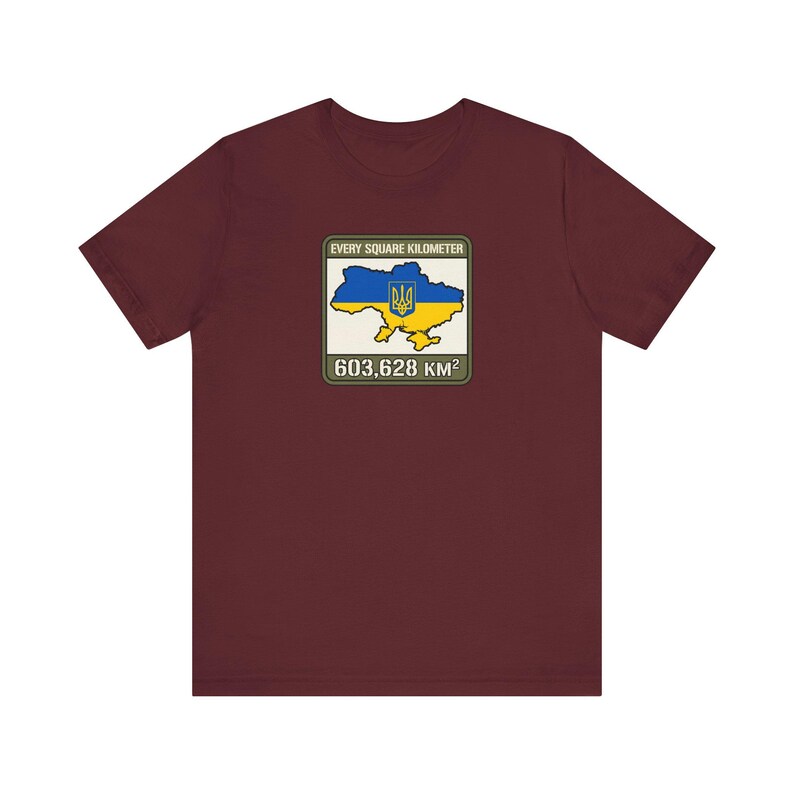 Elke vierkante kilometer Oekraïne T-shirt, 603.628 km vlag kaart T-shirt, Steun Oekraïne Krim is Oekraïense territoriale integriteit unisex shirt afbeelding 11