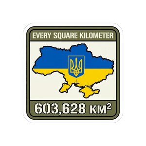 Every Square Kilometer Ukraine Map Sticker, 603,628 KM Flag Decal, Stand With Ukraine Crimea is Ukraine Territorial Integrity Sticker image 7