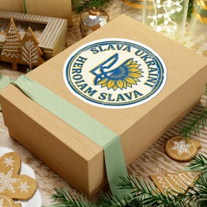 Slava Ukraini Sticker | Ukrainian Trident Sunflower Decal | Heroiam Slava Seal | Stand With Ukraine Gift image 9